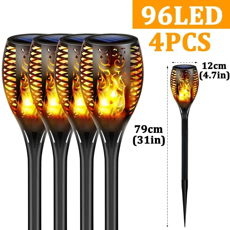 Auntie Glowria Solar Lighting LED Outdoor Solar Torch Lights | Waterproof, Eco-friendly | Flickering Flame for Garden, Patio & Pathway