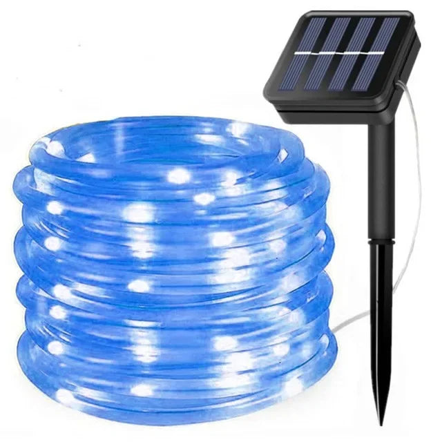 Auntie Glowria Solar Lighting 300 LED Solar Rope Strip Light | Waterproof, Eco-Friendly | Fairy Light Strings for Christmas Decor, Garden, Lawn, Tree, Yard, Fence, Pathway