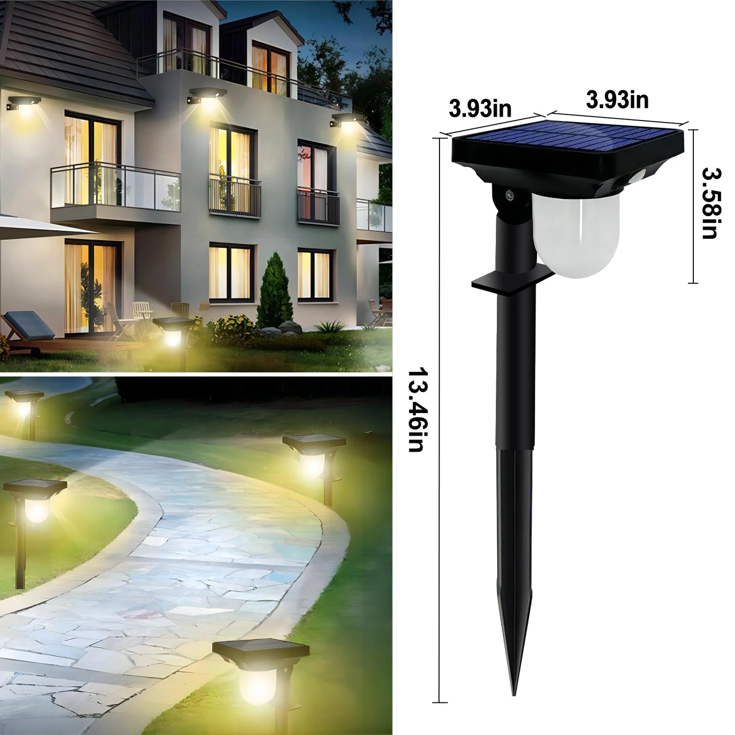 Auntie Glowria Solar Lighting Outdoor Garden Solar Powered Wall Lamp | Waterproof, Motion Sensor | Eco-friendly Pathway Light for Landscape, Yard, Backyard, Lawn