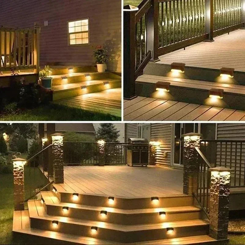 Auntie Glowria Solar Lighting 1/4/8/12 pcs Solar LED Lights | Waterproof, Eco-Friendly | Outdoor Garden Light for Fence, Deck, Stairs, Patio, Walkway Ambient Lighting