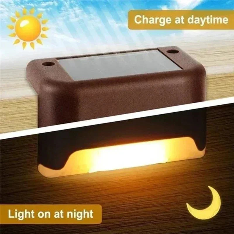 Auntie Glowria Solar Lighting 1/4/8/12 pcs Solar LED Lights | Waterproof, Eco-Friendly | Outdoor Garden Light for Fence, Deck, Stairs, Patio, Walkway Ambient Lighting
