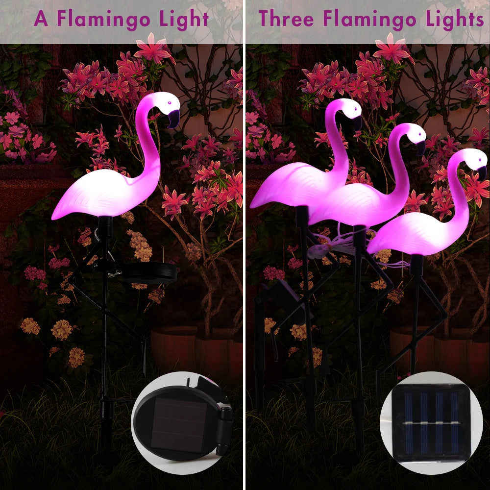 Auntie Glowria Solar Lighting Pink Flamingo Garden Decor | Eco-friendly, Waterproof | Outdoor Landscape Lights for Lawn, Patio, Walkway, Pathway Decoration