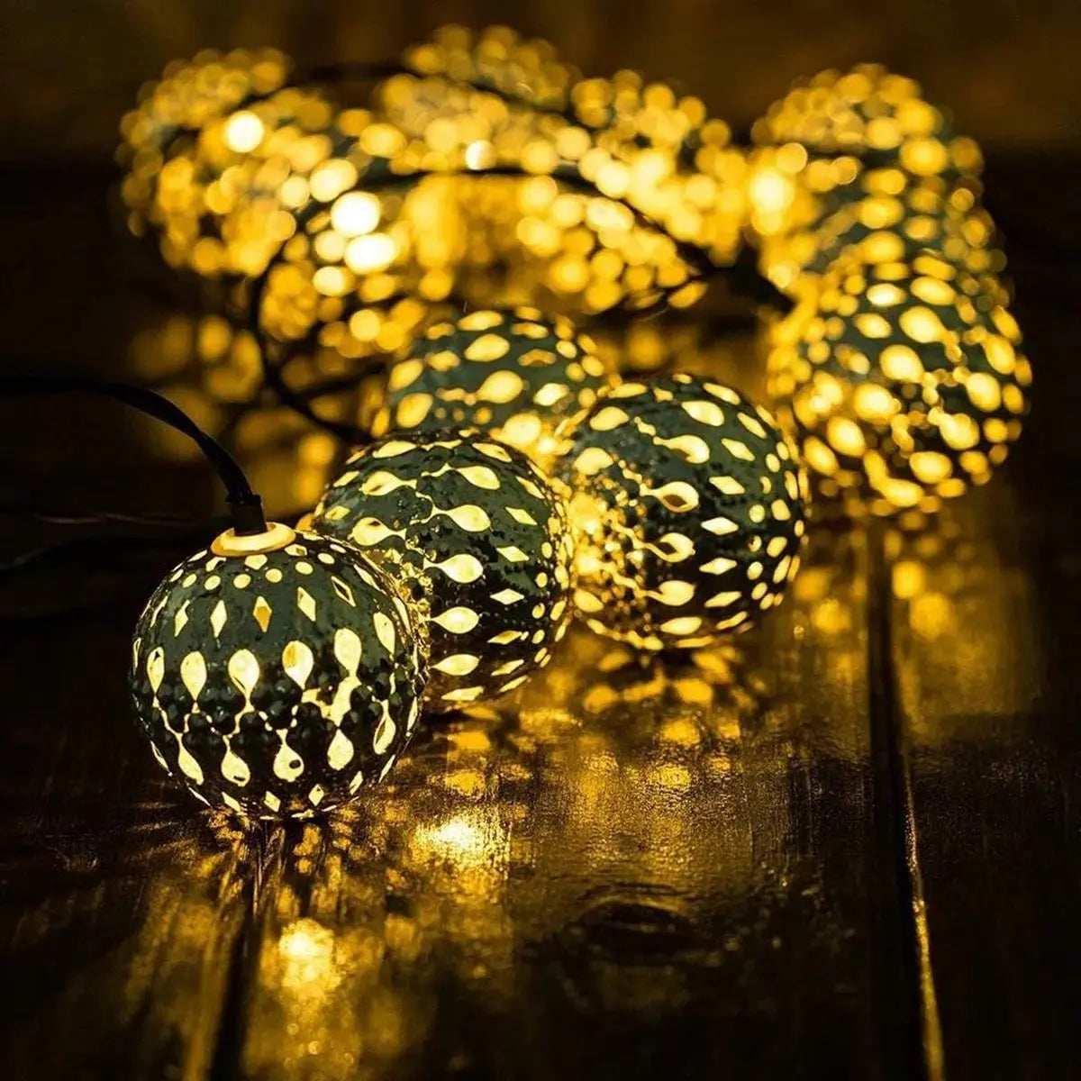 Auntie Glowria Solar Lighting 1pc Moroccan Ball Solar String Lights 20/30 LED | Eco-Friendly | Outdoor String Lights for Bedroom, Garden, Wedding, Holiday, Party, Festival Decor