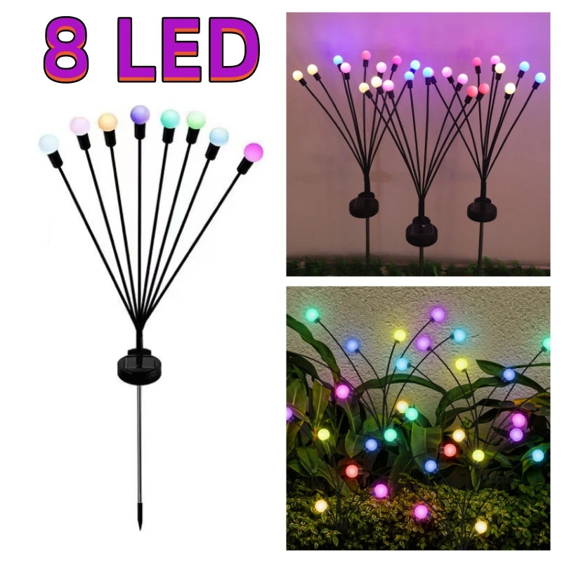 Auntie Glowria Solar Lighting Multi Pack LED Solar Powered Garden Lights | Eco-friendly, Waterproof | Vibrant Swaying Firefly Lights for Patio & Pathway Ambient Decoration