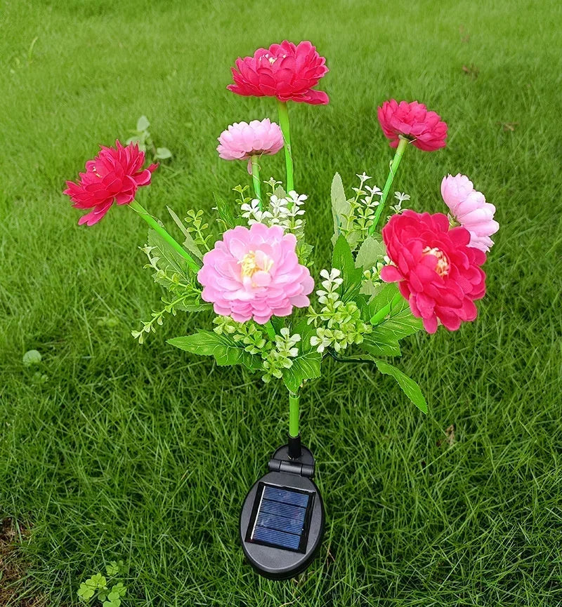 Auntie Glowria Solar Lighting LED Lights Snow Lotus Flower Lawn Lamp | Waterproof, Eco-Friendly | Outdoor Yard, Patio, Garden, Wedding Decoration, Flower Holiday Party Lamp, Plant Lighting