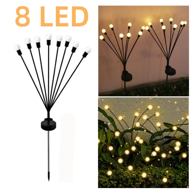 Auntie Glowria Solar Lighting Multi Pack LED Solar Powered Garden Lights | Eco-friendly, Waterproof | Vibrant Swaying Firefly Lights for Patio & Pathway Ambient Decoration