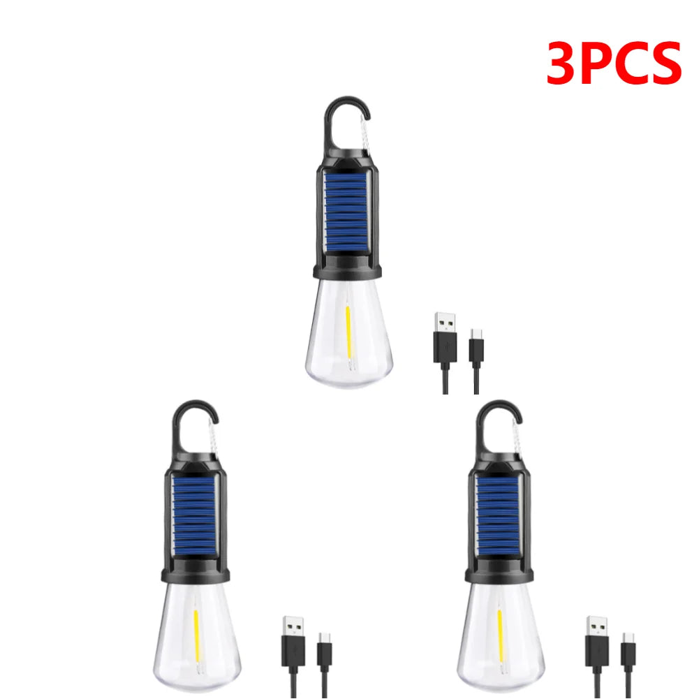 Auntie Glowria Solar Lighting Powered LED Lightbulb Lamp | USB Charging, Waterproof, Eco-Friendly | Portable Handheld 100LM for Outdoor BBQ, Camping
