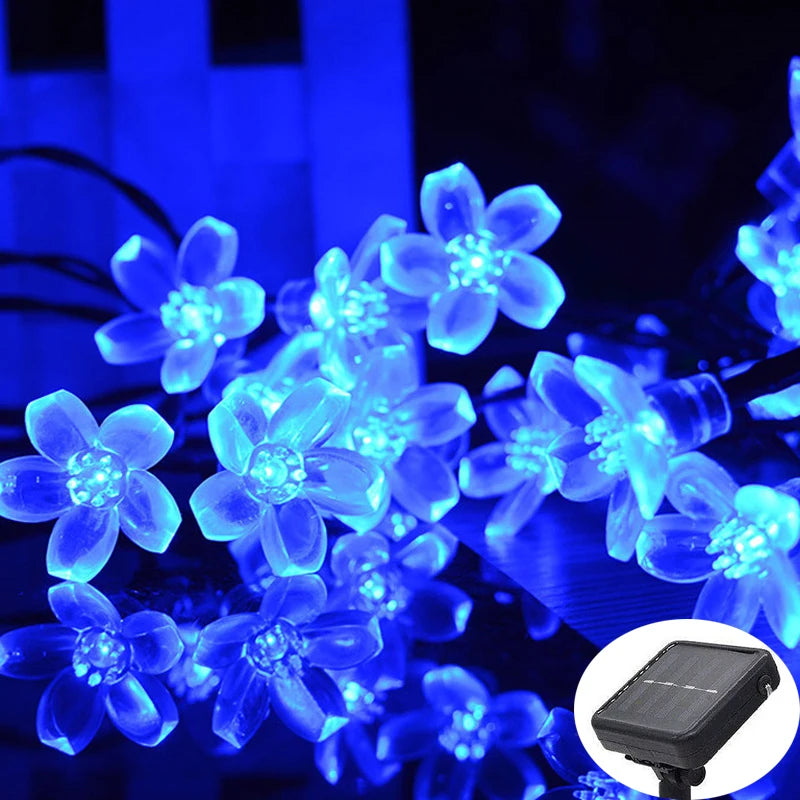 Auntie Glowria Solar Lighting Pink Cherry Blossom Flower Lights Garlands | Eco-friendly, Waterproof | Solar Outdoor String Plant Lighting for Holiday Decorations    ```