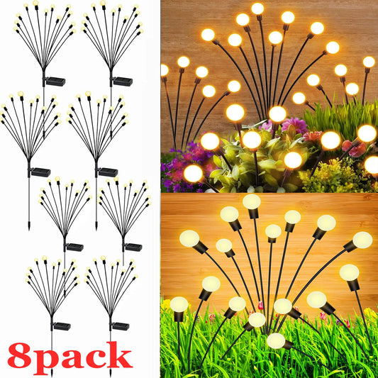 Auntie Glowria Solar Lighting LED Solar Powered Garden Lights | Eco-friendly, Waterproof | Vibrant Swaying Firefly Lights for Patio & Pathway