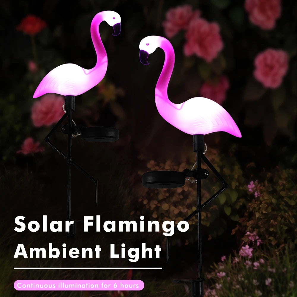 Auntie Glowria Solar Lighting Pink Flamingo Garden Decor | Eco-friendly, Waterproof | Outdoor Landscape Lights for Lawn, Patio, Walkway, Pathway Decoration
