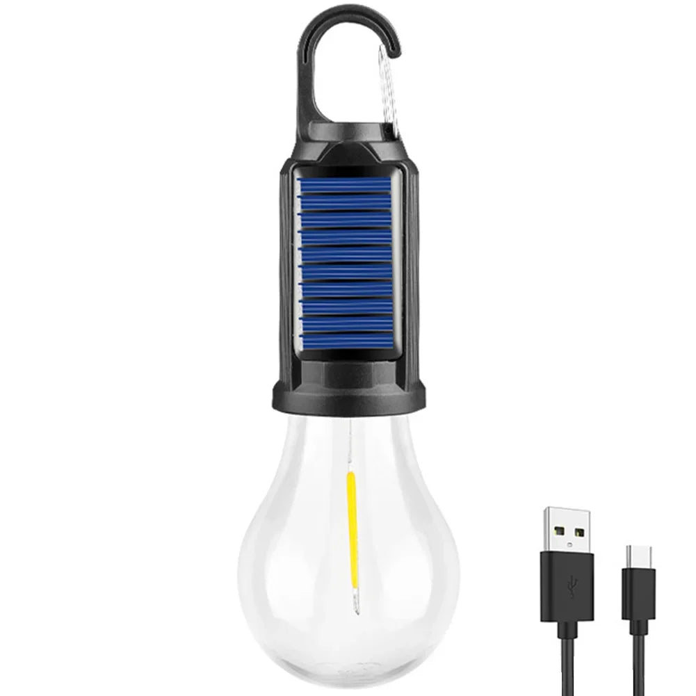Auntie Glowria Solar Lighting Powered LED Lightbulb Lamp | USB Charging, Waterproof, Eco-Friendly | Portable Handheld 100LM for Outdoor BBQ, Camping