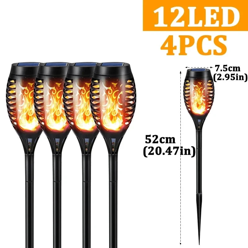 Auntie Glowria Solar Lighting LED Outdoor Solar Torch Lights | Waterproof, Eco-friendly | Flickering Flame for Garden, Patio & Pathway