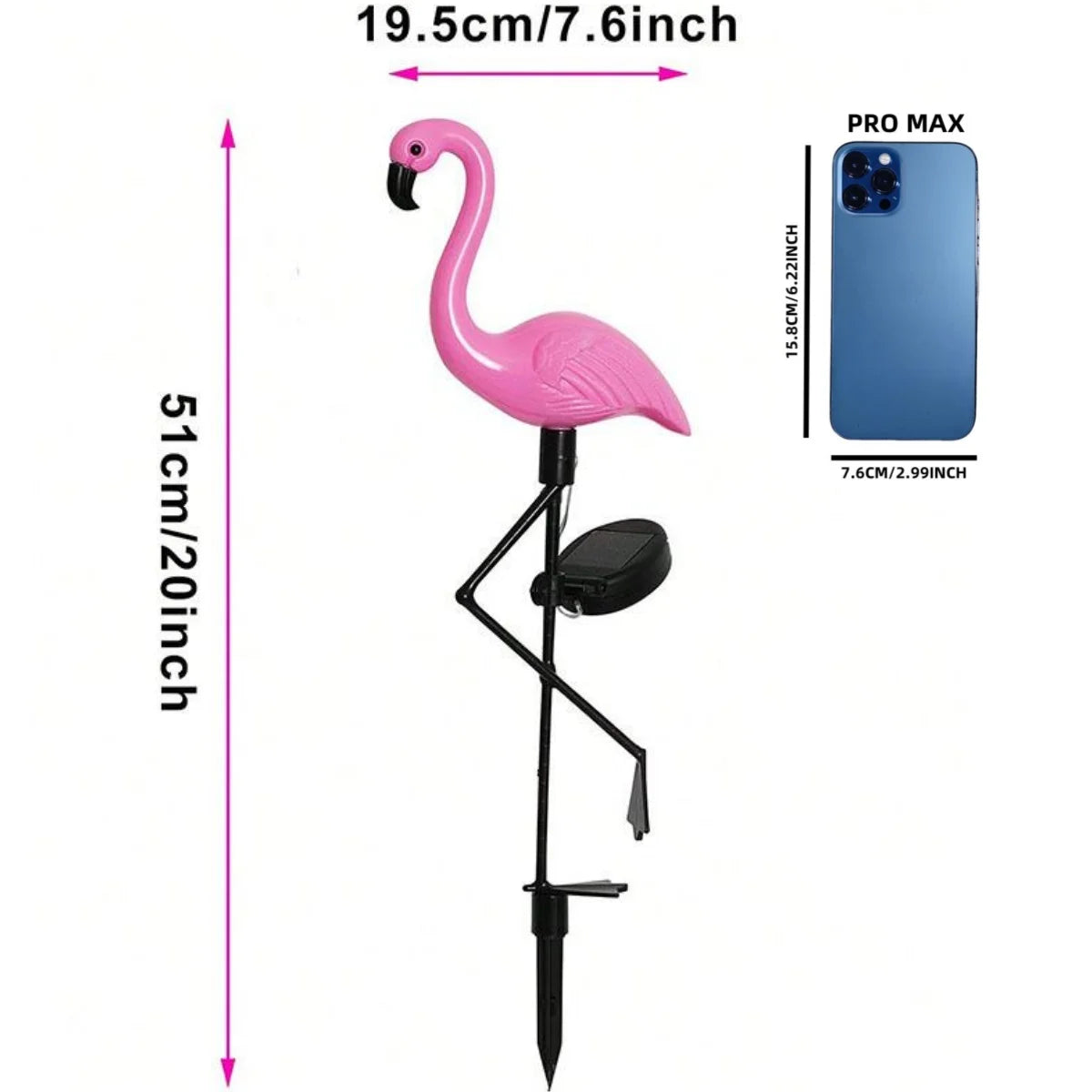 Auntie Glowria Solar Lighting LED Pink Flamingo Garden Decor | Eco-friendly, Waterproof | Outdoor Landscape Lights for Patio, Walkway, Pathway