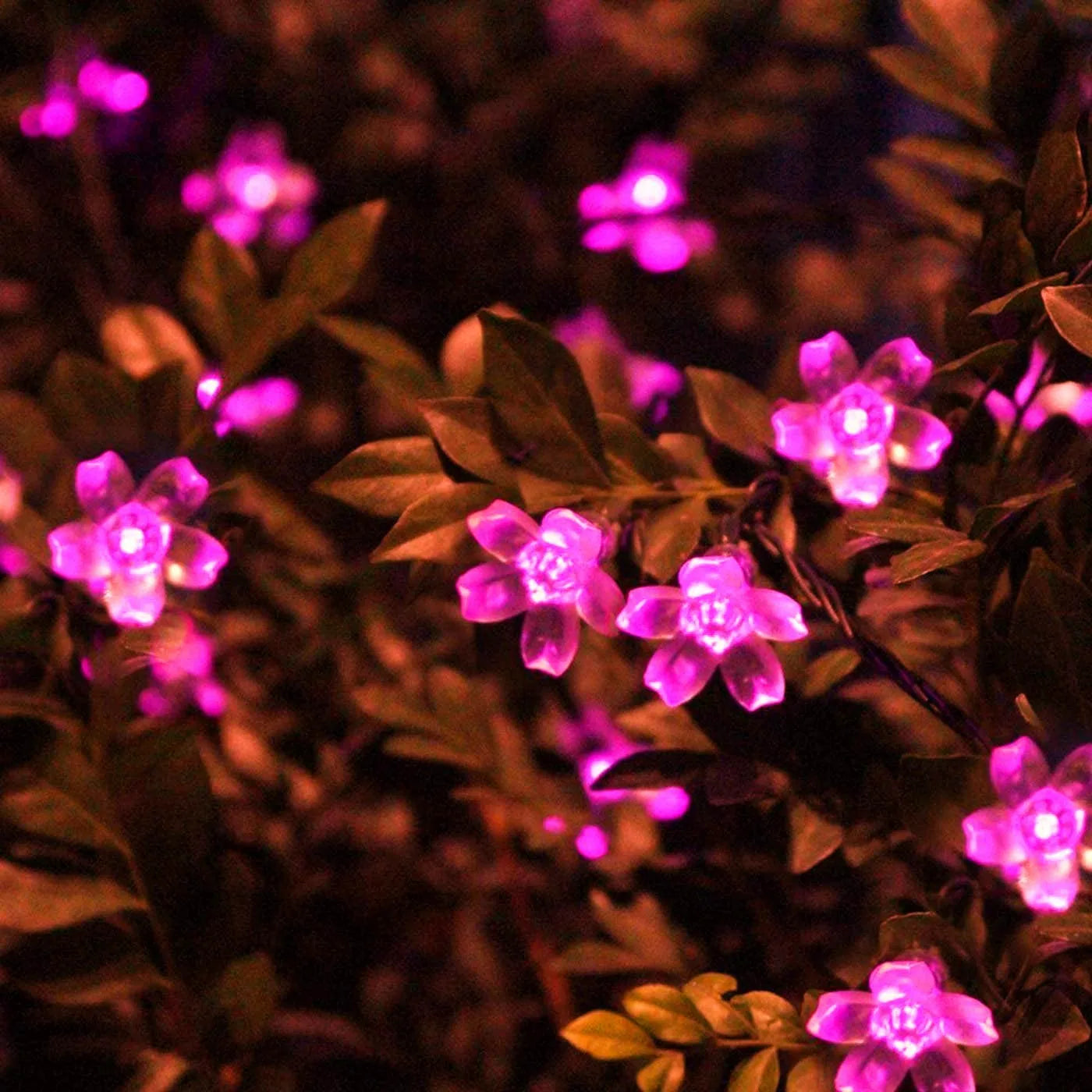 Auntie Glowria Solar Lighting Pink Cherry Blossom Flower Lights Garlands | Eco-friendly, Waterproof | Solar Outdoor String Plant Lighting for Holiday Decorations    ```