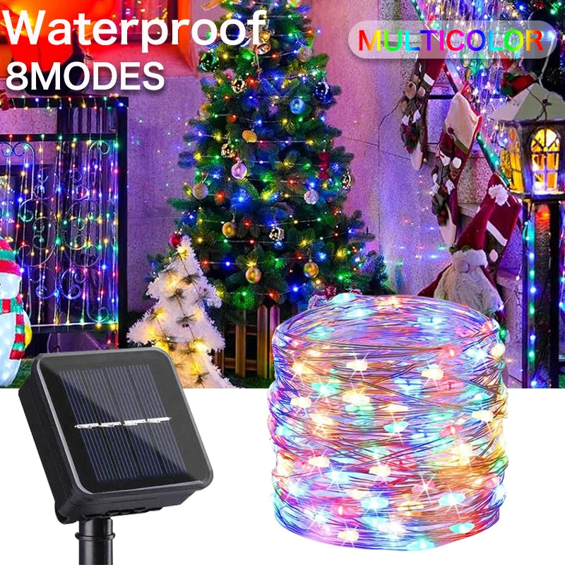Auntie Glowria Solar Lighting Ultra Long 1000 LED Solar String Fairy Mini Light | Waterproof, Eco-Friendly | Outdoor Christmas Garland Decoration for Garden Party 100M/50M/10M/5M    ```