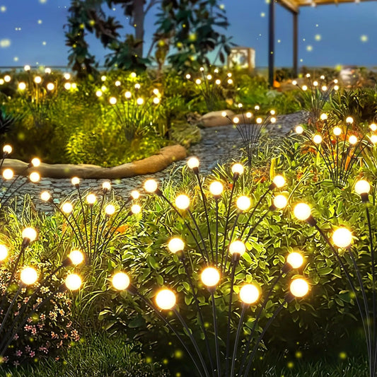 Auntie Glowria Solar Lighting Multi Pack LED Solar Powered Garden Lights | Eco-friendly, Waterproof | Vibrant Swaying Firefly Lights for Patio & Pathway Ambient Decoration