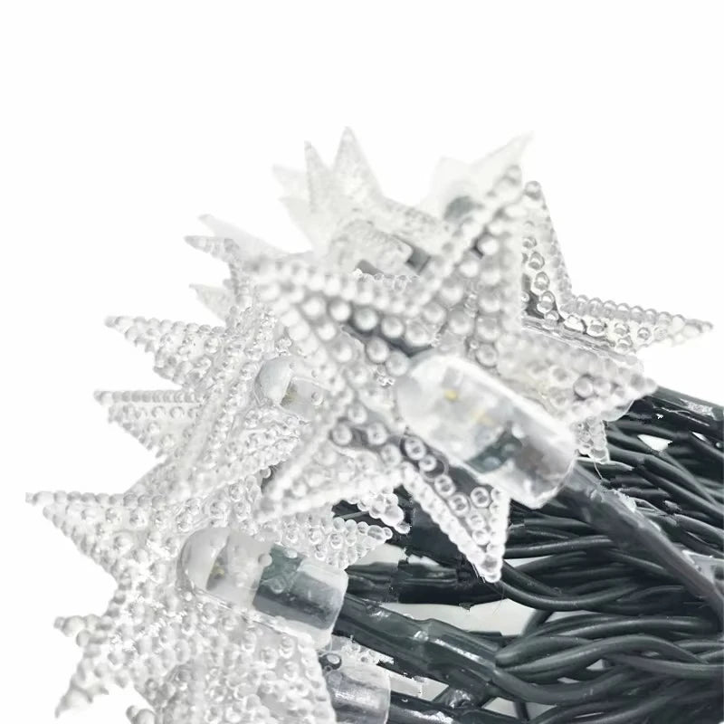 Auntie Glowria Solar Lighting LED STAR Solar String Fairy Lights Garland | Holiday, 4th of July, Christmas, Wedding Decor | Eco-Friendly, Waterproof Outdoor Lighting