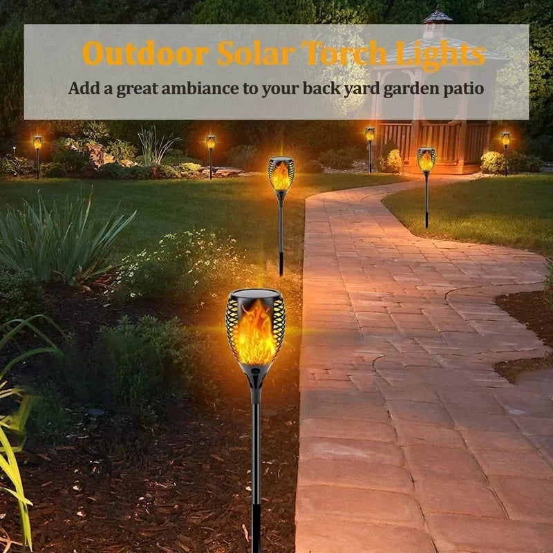 Auntie Glowria Solar Lighting LED Outdoor Solar Torch Lights | Waterproof, Eco-friendly | Flickering Flame for Garden, Patio & Pathway