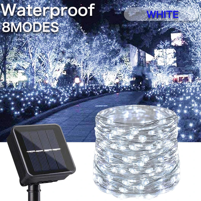 Auntie Glowria Solar Lighting Ultra Long 1000 LED Solar String Fairy Mini Light | Waterproof, Eco-Friendly | Outdoor Christmas Garland Decoration for Garden Party 100M/50M/10M/5M    ```