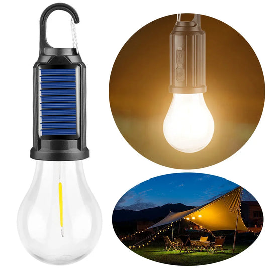 Auntie Glowria Solar Lighting Powered LED Lightbulb Lamp | USB Charging, Waterproof, Eco-Friendly | Portable Handheld 100LM for Outdoor BBQ, Camping