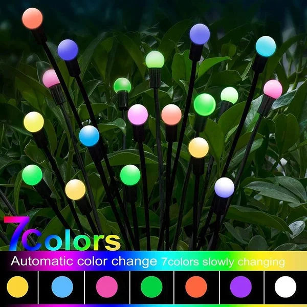 Auntie Glowria Solar Lighting LED Solar Powered Garden Lights | Eco-Friendly, Waterproof | Vibrant Swaying Firefly Lights for Patio, Pathway Decoration, Outdoor, Plant Lighting