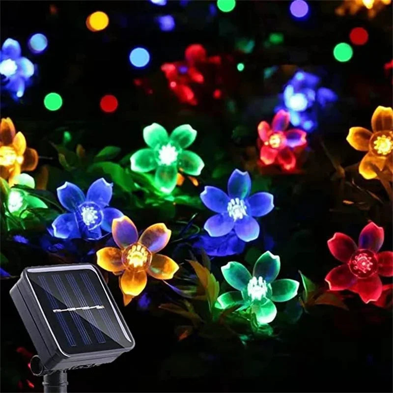 Auntie Glowria Solar Lighting Pink Cherry Blossom Flower Lights Garlands | Eco-friendly, Waterproof | Solar Outdoor String Plant Lighting for Holiday Decorations    ```