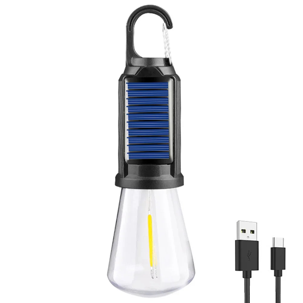 Auntie Glowria Solar Lighting Powered LED Lightbulb Lamp | USB Charging, Waterproof, Eco-Friendly | Portable Handheld 100LM for Outdoor BBQ, Camping