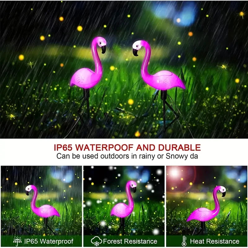 Auntie Glowria Solar Lighting LED Pink Flamingo Garden Decor | Eco-friendly, Waterproof | Outdoor Landscape Lights for Patio, Walkway, Pathway