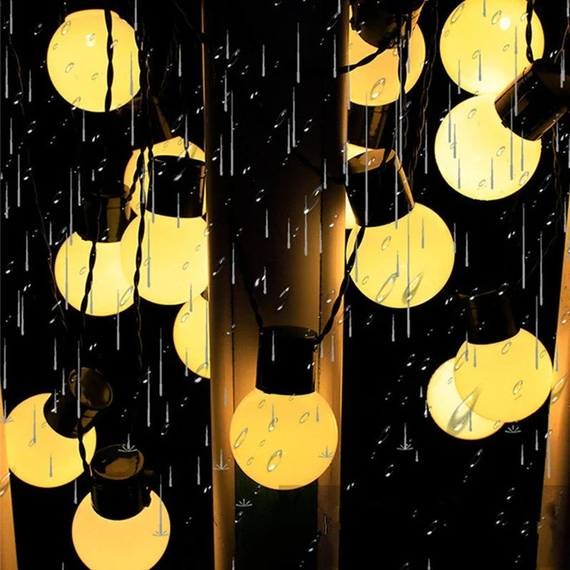 Auntie Glowria Solar Lighting 5/7/12M LED Globe Solar Fairy String Patio Lights | Eco-Friendly | Christmas, Holiday, Backyard BBQ, Garland, Wedding, Outdoor Party Garden Lighting
