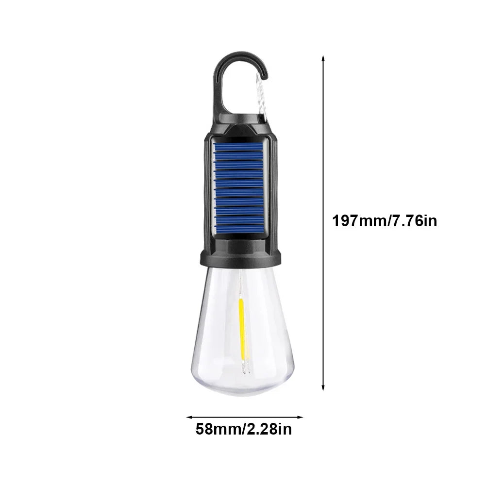 Auntie Glowria Solar Lighting Powered LED Lightbulb Lamp | USB Charging, Waterproof, Eco-Friendly | Portable Handheld 100LM for Outdoor BBQ, Camping