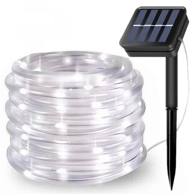 Auntie Glowria Solar Lighting 300 LED Solar Rope Strip Light | Waterproof, Eco-Friendly | Fairy Light Strings for Christmas Decor, Garden, Lawn, Tree, Yard, Fence, Pathway