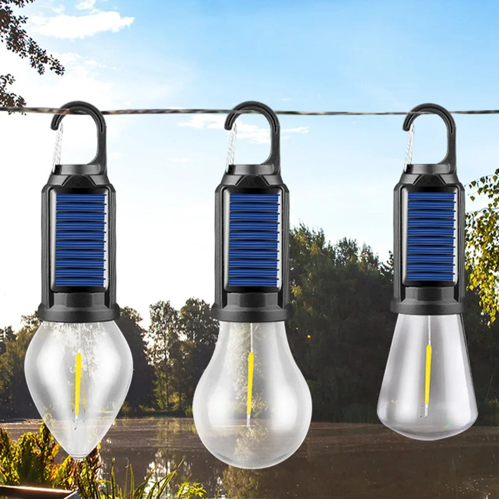 Auntie Glowria Solar Lighting Powered LED Lightbulb Lamp | USB Charging, Waterproof, Eco-Friendly | Portable Handheld 100LM for Outdoor BBQ, Camping