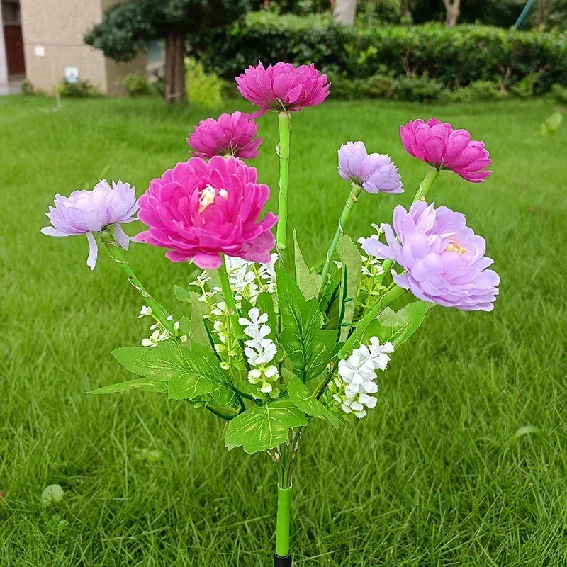 Auntie Glowria Solar Lighting LED Lights Snow Lotus Flower Lawn Lamp | Waterproof, Eco-Friendly | Outdoor Yard, Patio, Garden, Wedding Decoration, Flower Holiday Party Lamp, Plant Lighting