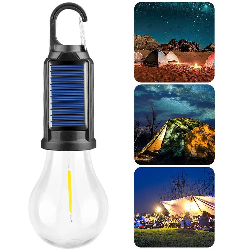 Auntie Glowria Solar Lighting Powered LED Lightbulb Lamp | USB Charging, Waterproof, Eco-Friendly | Portable Handheld 100LM for Outdoor BBQ, Camping