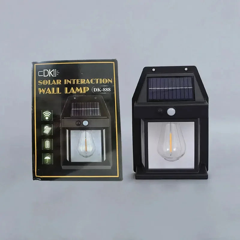 Auntie Glowria Solar Lighting Tungsten Night Lamp | Intelligent Motion Sensor | 3 Modes, Waterproof, Eco-friendly for Courtyard & Garden