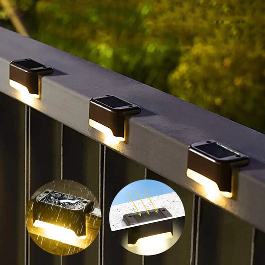 Auntie Glowria Solar Lighting 1/4/8/12 pcs Solar LED Lights | Waterproof, Eco-Friendly | Outdoor Garden Light for Fence, Deck, Stairs, Patio, Walkway Ambient Lighting
