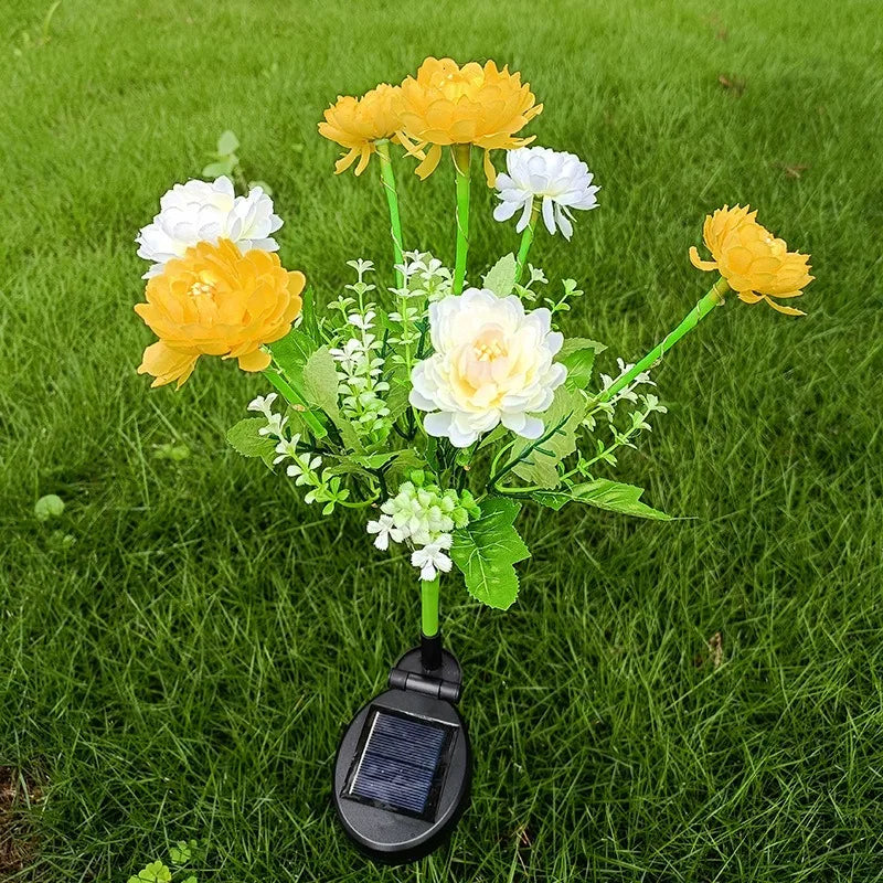 Auntie Glowria Solar Lighting LED Lights Snow Lotus Flower Lawn Lamp | Waterproof, Eco-Friendly | Outdoor Yard, Patio, Garden, Wedding Decoration, Flower Holiday Party Lamp, Plant Lighting