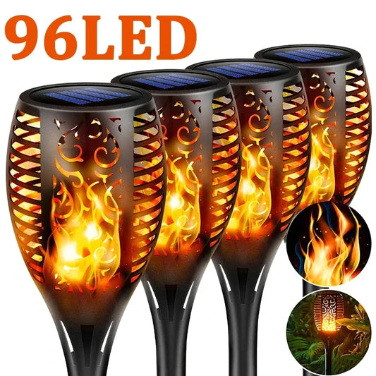 Auntie Glowria Solar Lighting LED Outdoor Solar Torch Lights | Waterproof, Eco-friendly | Flickering Flame for Garden, Patio & Pathway