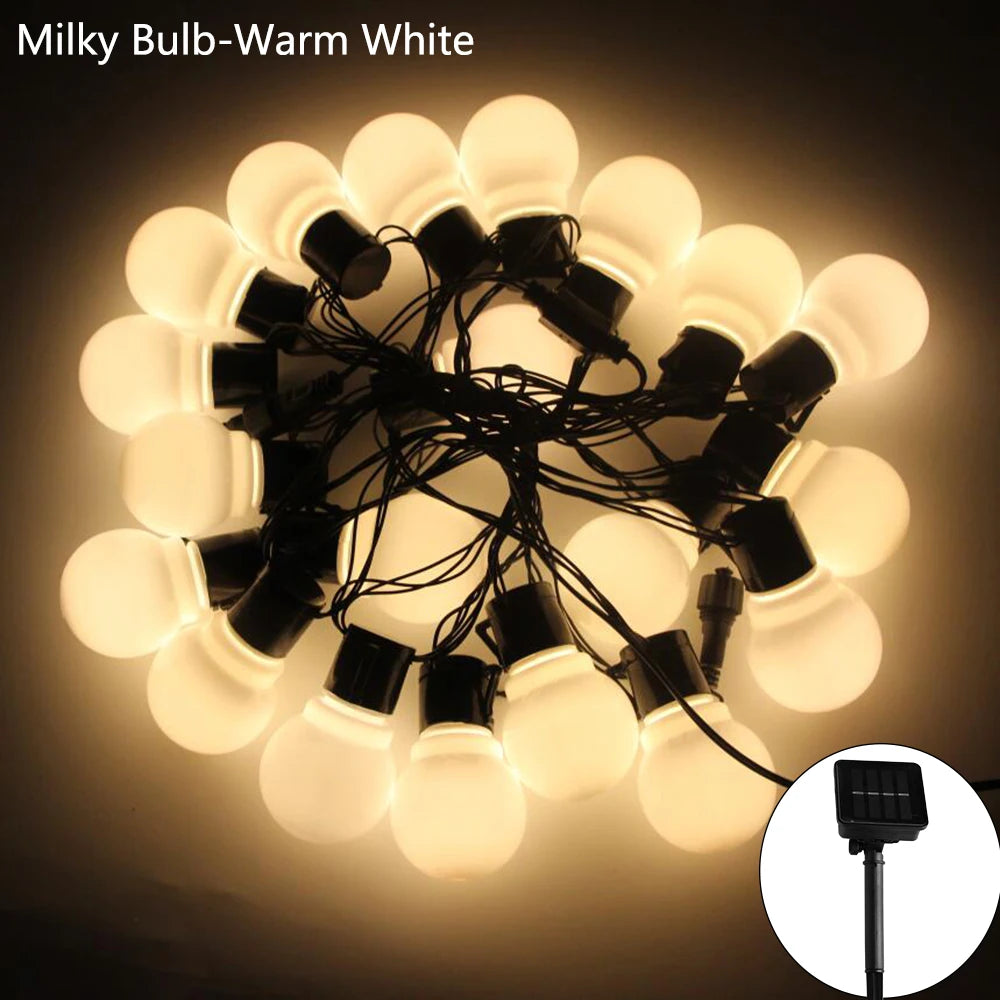 Auntie Glowria Solar Lighting 5/7/12M LED Globe Solar Fairy String Patio Lights | Eco-Friendly | Christmas, Holiday, Backyard BBQ, Garland, Wedding, Outdoor Party Garden Lighting