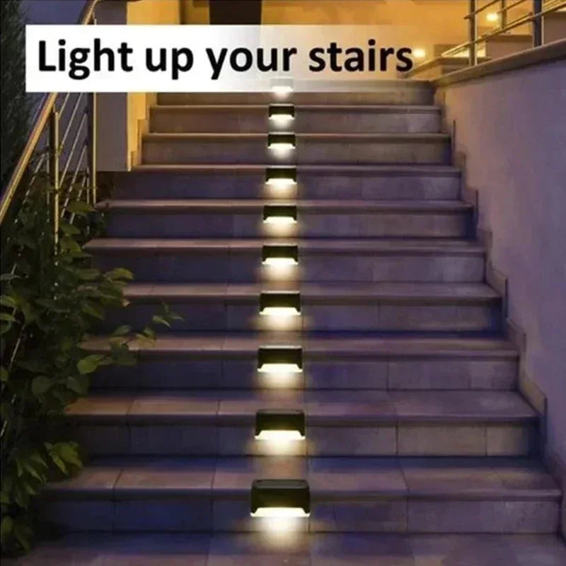 Auntie Glowria Solar Lighting 1/4/8/12 pcs Solar LED Lights | Waterproof, Eco-Friendly | Outdoor Garden Light for Fence, Deck, Stairs, Patio, Walkway Ambient Lighting