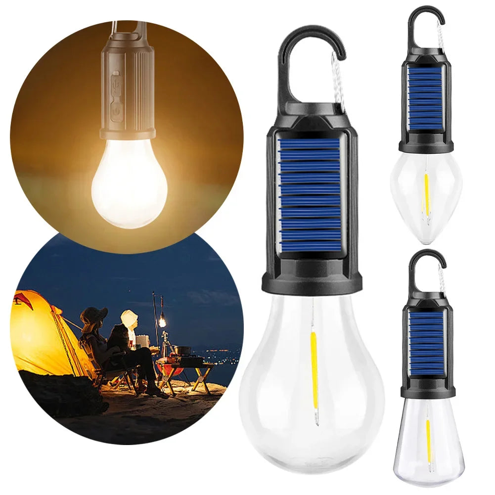 Auntie Glowria Solar Lighting Powered LED Lightbulb Lamp | USB Charging, Waterproof, Eco-Friendly | Portable Handheld 100LM for Outdoor BBQ, Camping