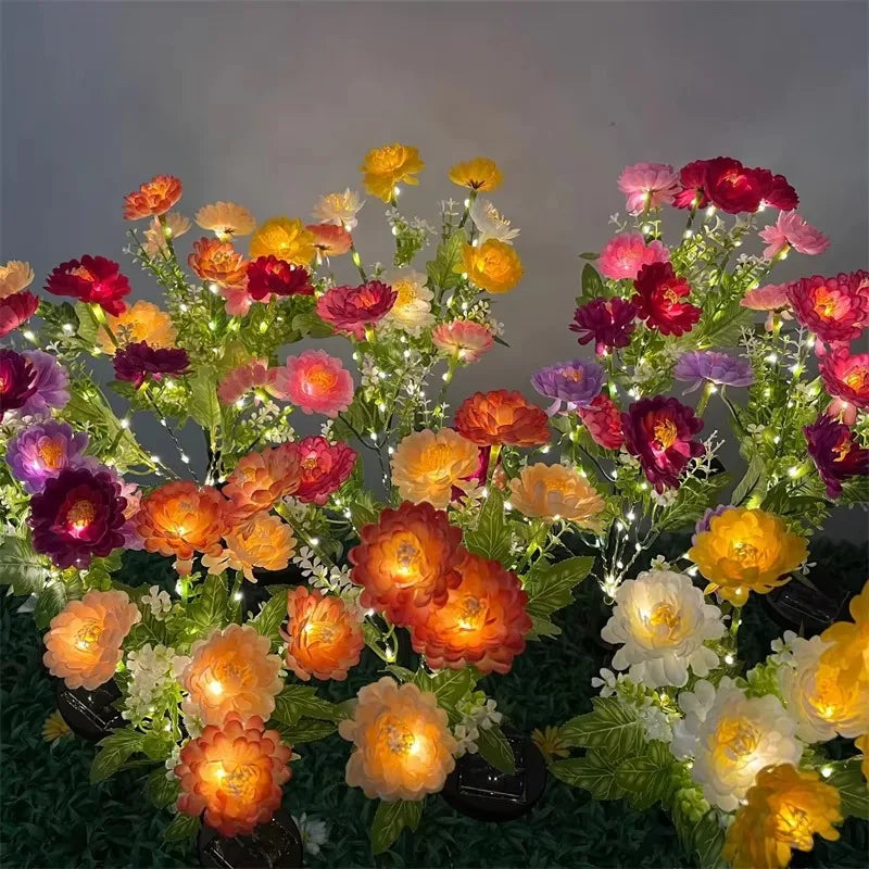 Auntie Glowria Solar Lighting LED Lights Snow Lotus Flower Lawn Lamp | Waterproof, Eco-Friendly | Outdoor Yard, Patio, Garden, Wedding Decoration, Flower Holiday Party Lamp, Plant Lighting