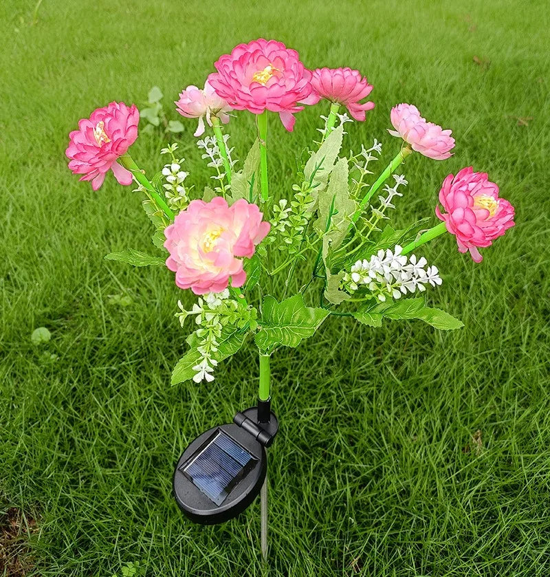 Auntie Glowria Solar Lighting LED Lights Snow Lotus Flower Lawn Lamp | Waterproof, Eco-Friendly | Outdoor Yard, Patio, Garden, Wedding Decoration, Flower Holiday Party Lamp, Plant Lighting