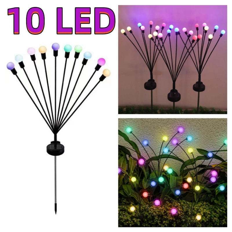 Auntie Glowria Solar Lighting Multi Pack LED Solar Powered Garden Lights | Eco-friendly, Waterproof | Vibrant Swaying Firefly Lights for Patio & Pathway Ambient Decoration