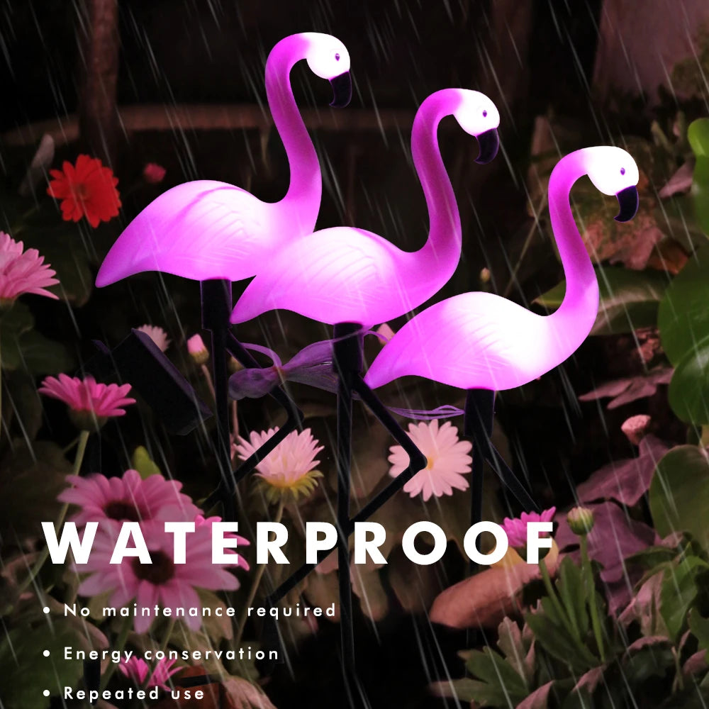 Auntie Glowria Solar Lighting Pink Flamingo Garden Decor | Eco-friendly, Waterproof | Outdoor Landscape Lights for Lawn, Patio, Walkway, Pathway Decoration