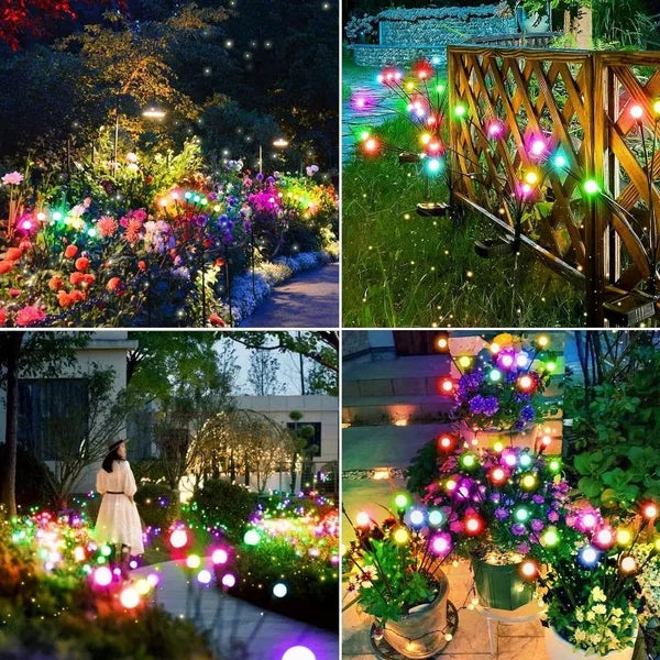 Auntie Glowria Solar Lighting LED Solar Powered Garden Lights | Eco-Friendly, Waterproof | Vibrant Swaying Firefly Lights for Patio, Pathway Decoration, Outdoor, Plant Lighting