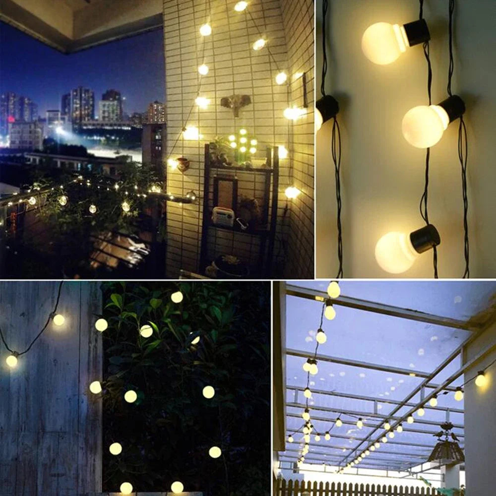 Auntie Glowria Solar Lighting 5/7/12M LED Globe Solar Fairy String Patio Lights | Eco-Friendly | Christmas, Holiday, Backyard BBQ, Garland, Wedding, Outdoor Party Garden Lighting