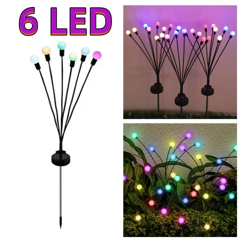 Auntie Glowria Solar Lighting Multi Pack LED Solar Powered Garden Lights | Eco-friendly, Waterproof | Vibrant Swaying Firefly Lights for Patio & Pathway Ambient Decoration