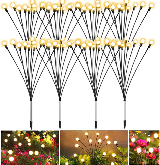 Auntie Glowria Solar Lighting LED Solar Powered Garden Lights | Eco-Friendly, Waterproof | Vibrant Swaying Firefly Lights for Patio, Pathway Decoration, Outdoor, Plant Lighting