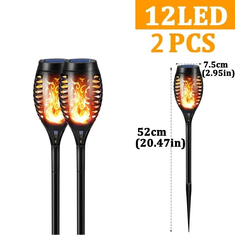 Auntie Glowria Solar Lighting LED Outdoor Solar Torch Lights | Waterproof, Eco-friendly | Flickering Flame for Garden, Patio & Pathway